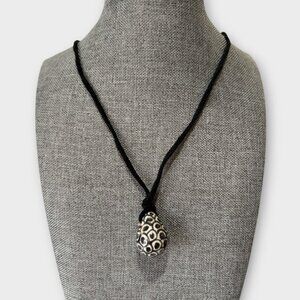 Talavera ceramic pendant with suede necklace